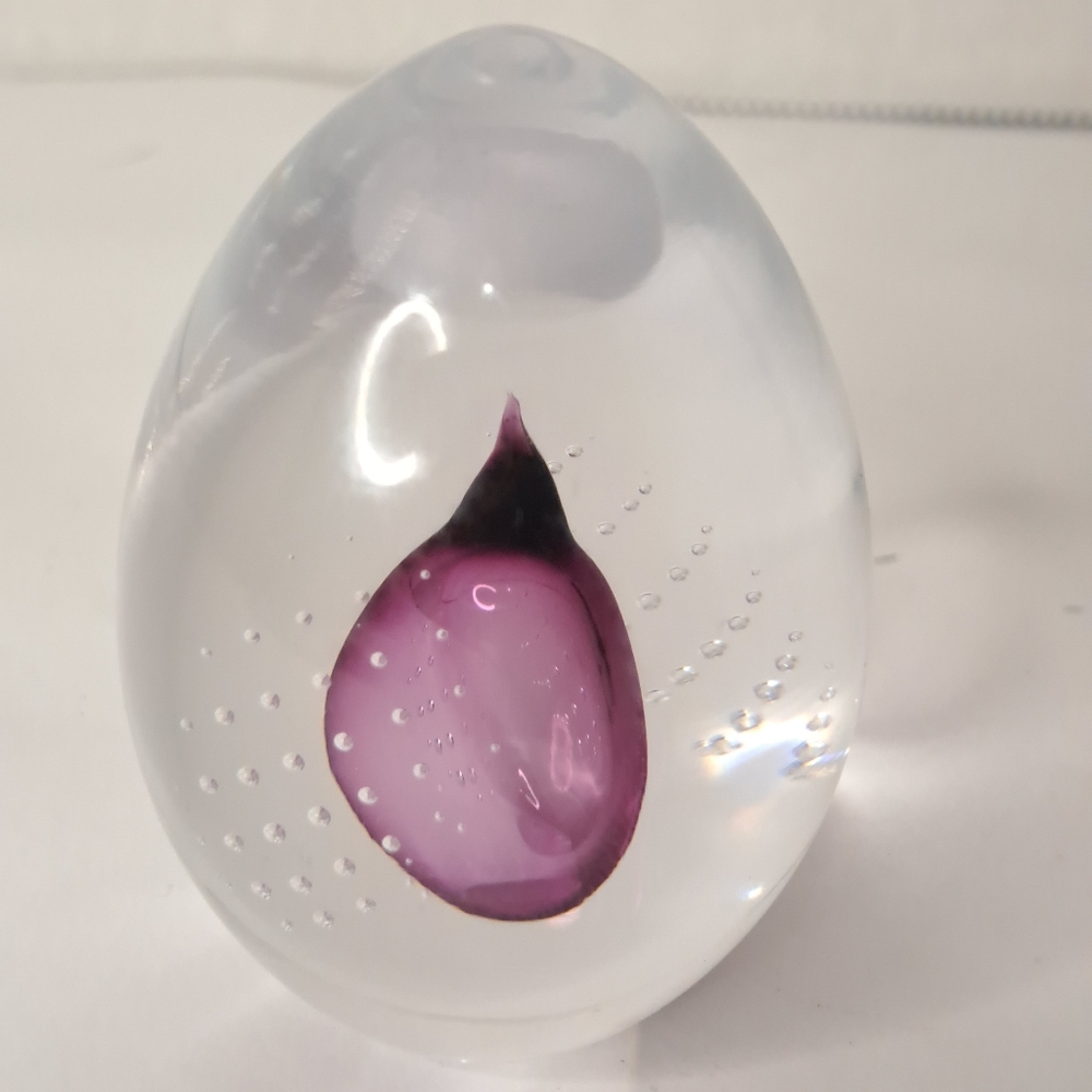 Artcristal Bohemia Egg Paperweight Handmade Collectible Paperweight Czech